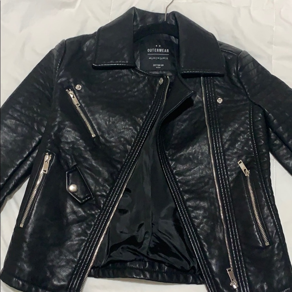 girls leather cotton on leather jacket